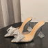 Slingback Crystal Bowknot Pumps for Women - Elegant Pointed Toe Heels for Weddings and Prom